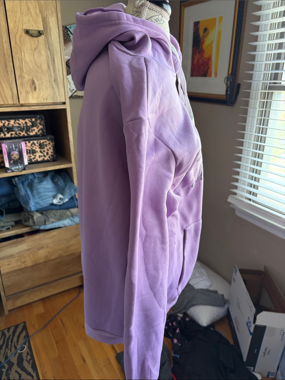 Lavender Cat Graphic Hoodie - Judging You Silently - medium - Picture 2 of 5